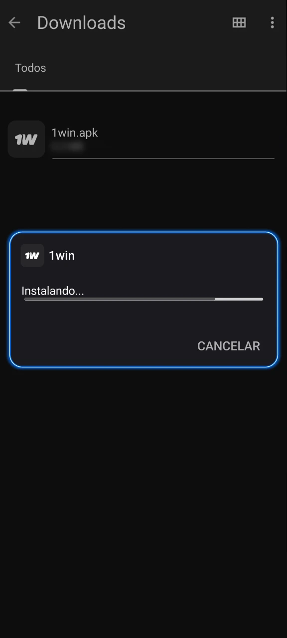 Abra o arquivo baixado e conclua a instalação da 1win para começar a apostar imediatamente.