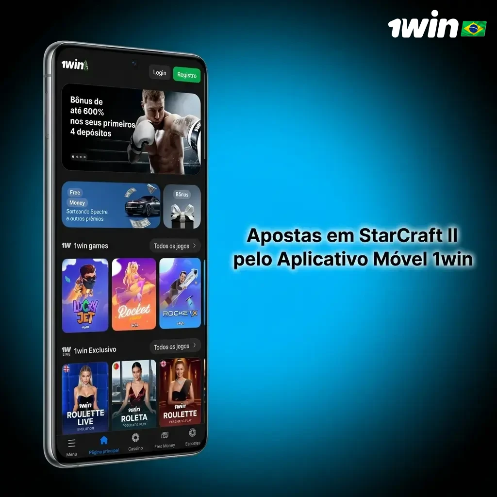 Apostas em StarCraft II pelo app móvel 1win: baixe, faça login e aposte em esports facilmente.