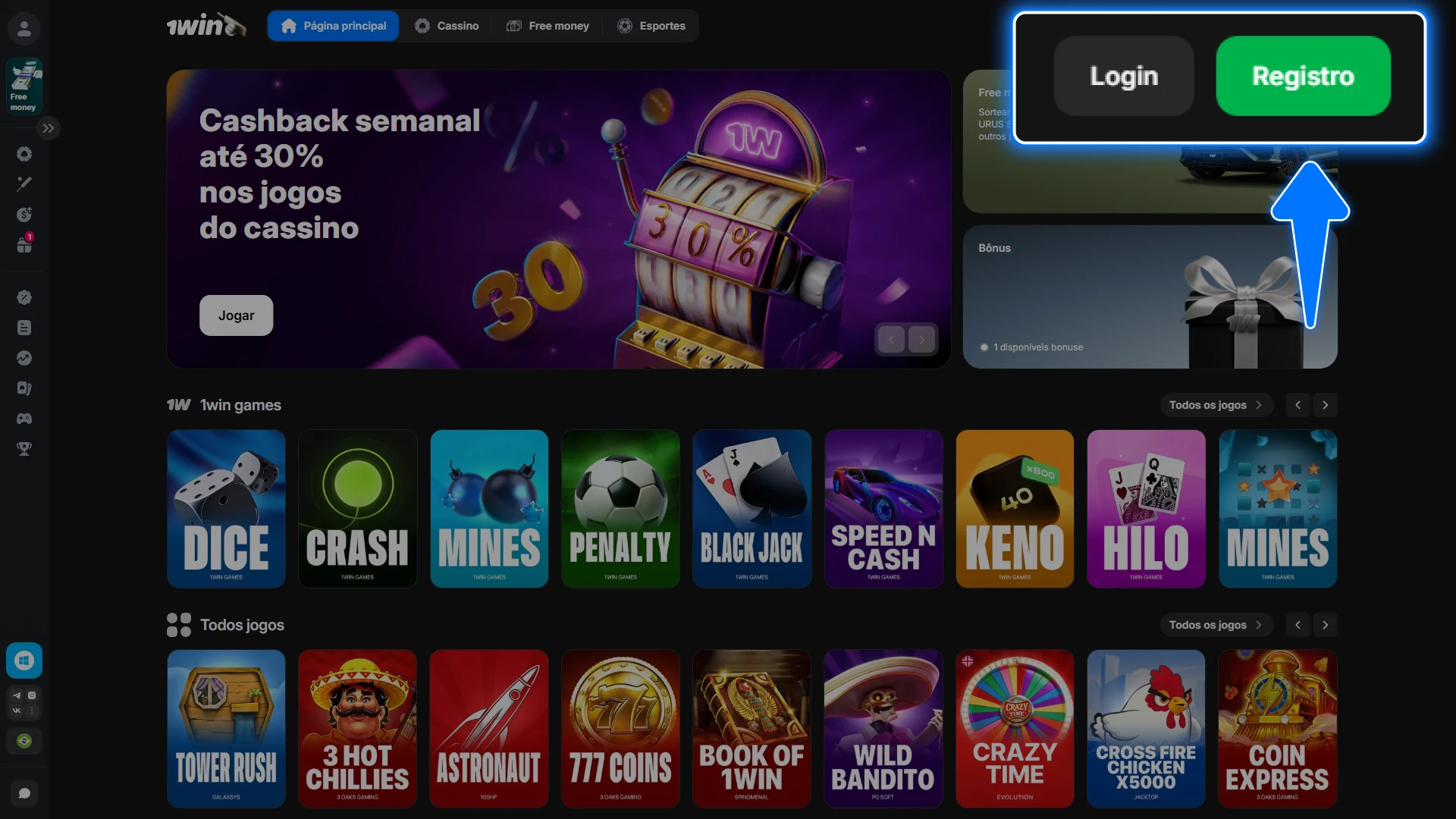 Acesse o site oficial da 1win agora para iniciar seu cadastro e começar a girar o slot Fortune Tiger.