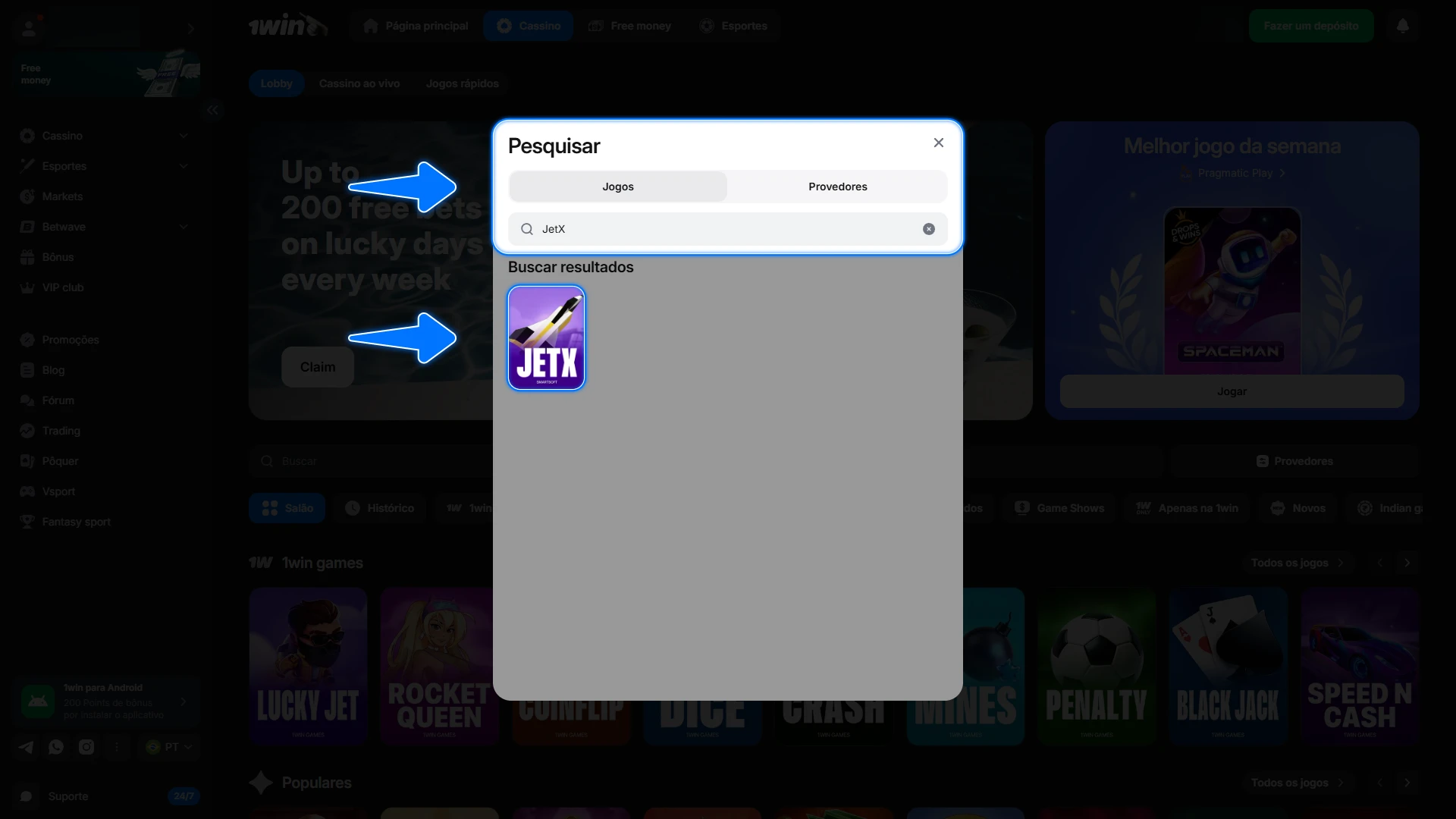 Conclua seu cadastro na 1win e faça login para buscar multiplicadores altos no emocionante JetX.